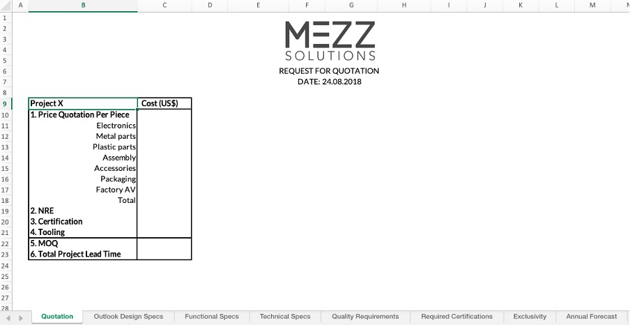 Preparing NDA and RFQ documents for Chinese manufacturers